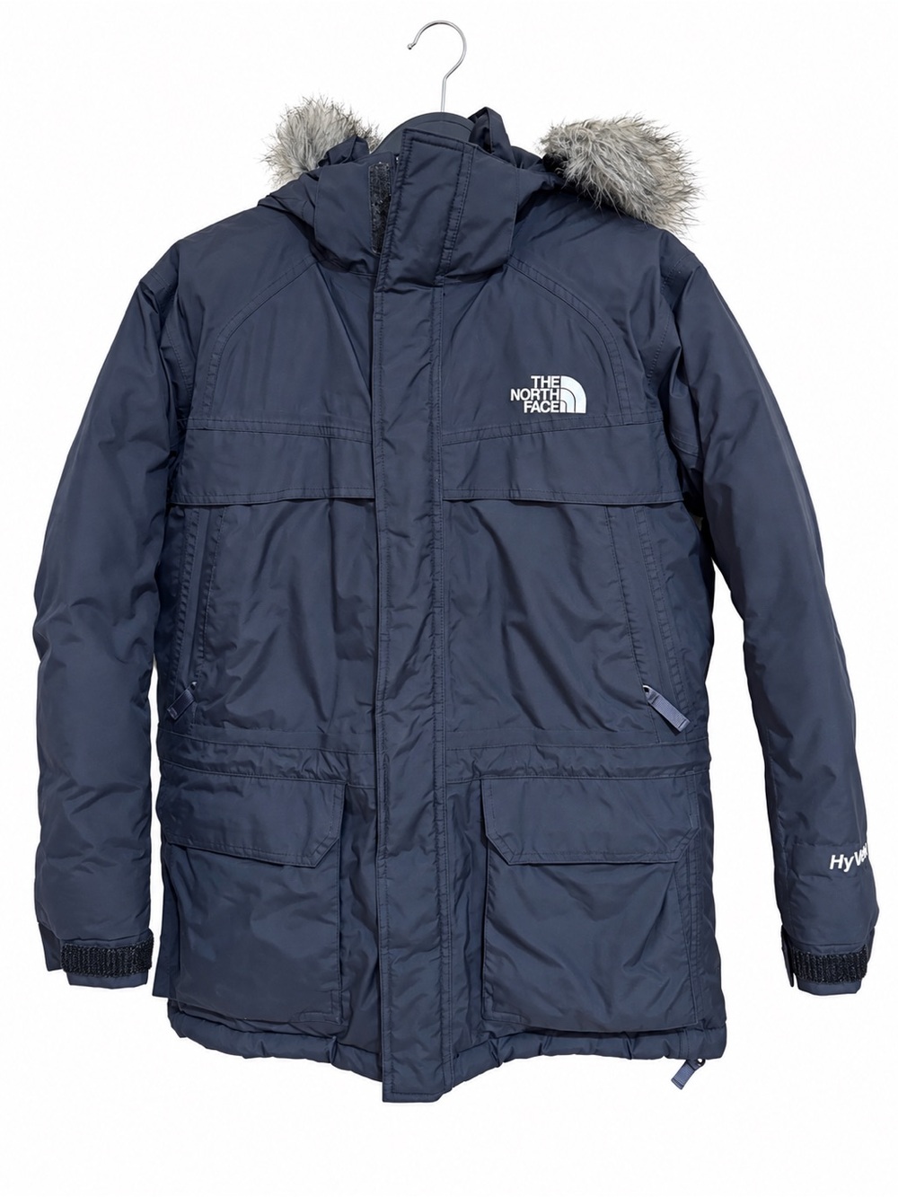 The North Face Kids Black Puffer Parka with Faux Fur Trim